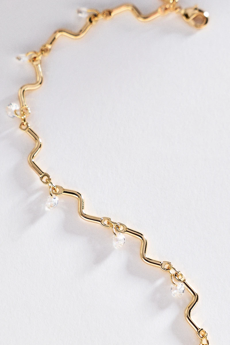 By Anthropologie Swirled Crystal Bracelet