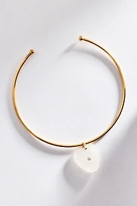 Stone Heart Pendant Collar Necklace