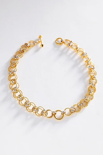 Awe Inspired Chain Mail Toggle Charm Collar Necklace