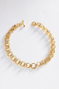 Awe Inspired Chain Mail Toggle Charm Collar Necklace
