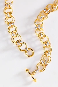 Awe Inspired Chain Mail Toggle Charm Collar Necklace