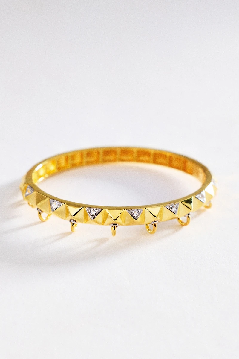 Awe Inspired Sapphire Armor Hinge Cuff Bracelet