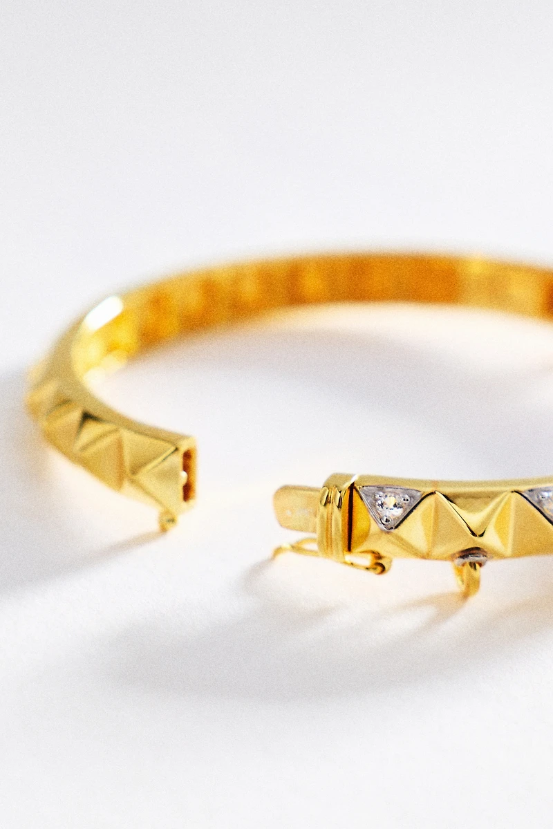Awe Inspired Sapphire Armor Hinge Cuff Bracelet