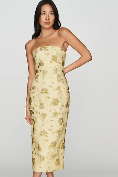 Mare Brocade Column Midi Dress