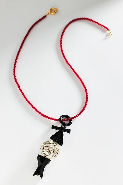 Timeless Pearly Beaded Fish Necklace