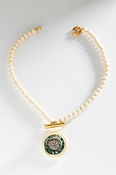 Timeless Pearly White Beaded Pendant Necklace