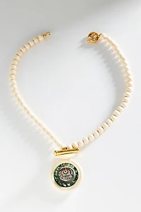 Timeless Pearly White Beaded Pendant Necklace