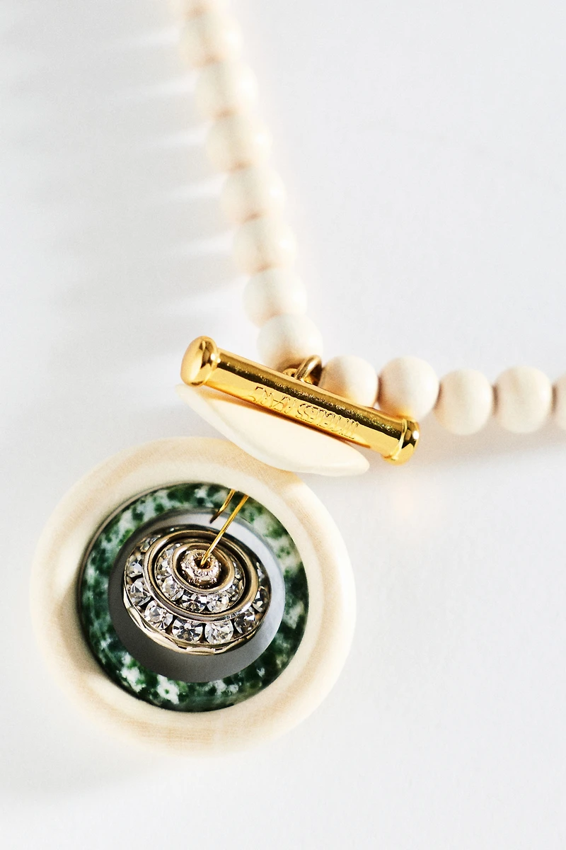 Timeless Pearly White Beaded Pendant Necklace