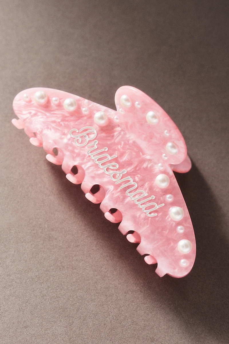 Untamed Petals Bridesmaid Pearl Claw Clip