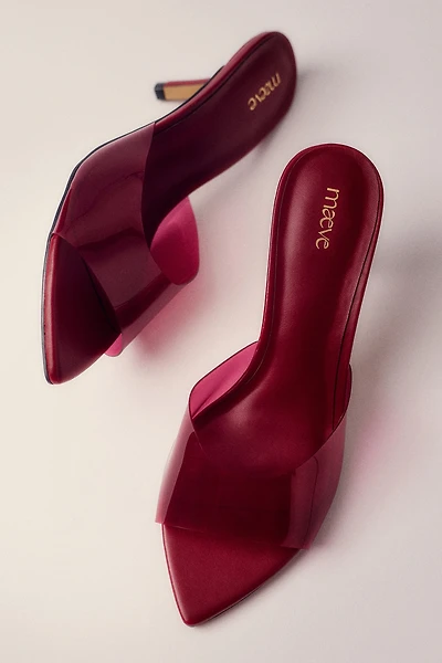 Maeve PVC Pointed-Toe Mule Heels