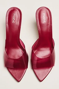 Maeve PVC Pointed-Toe Mule Heels