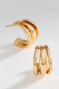 By Anthropologie Triple Hoop Earrings