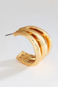 By Anthropologie Triple Hoop Earrings