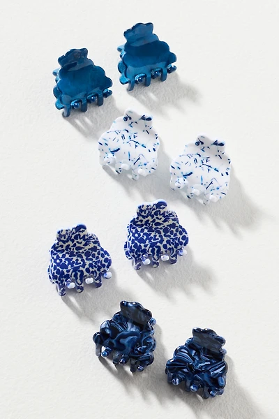 By Anthropologie Mini Scalloped Claw Clips, Set of 8