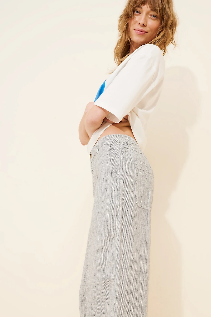 Madewell Zoe Wide Leg Linen Trousers