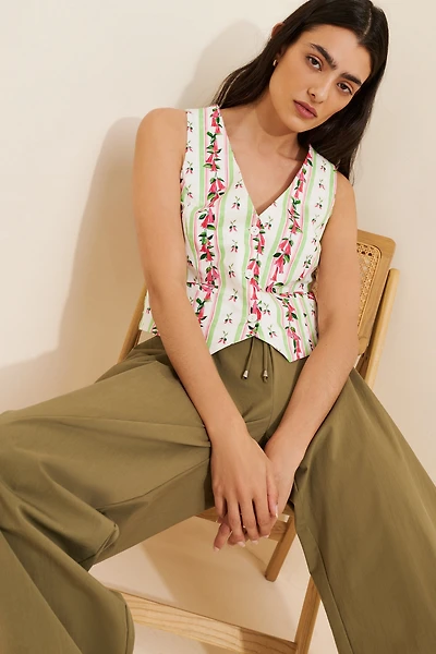 Rachel Antonoff Linen Blend Barry Vest