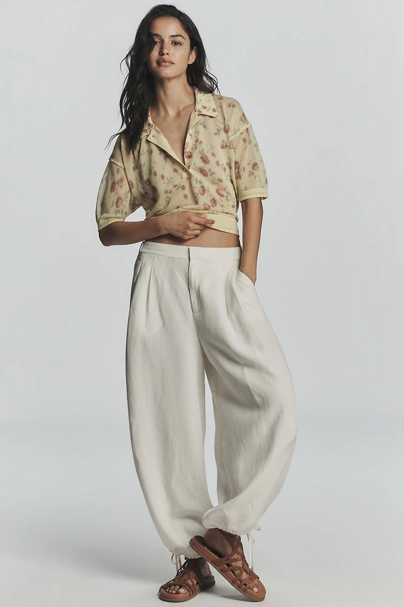 Maeve Short Sleeve Sheer Pullover Sweater