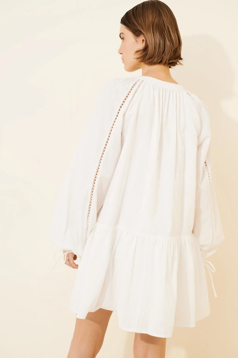 Petal & Pup Hart Long Sleeve Linen Blend Mini Dress