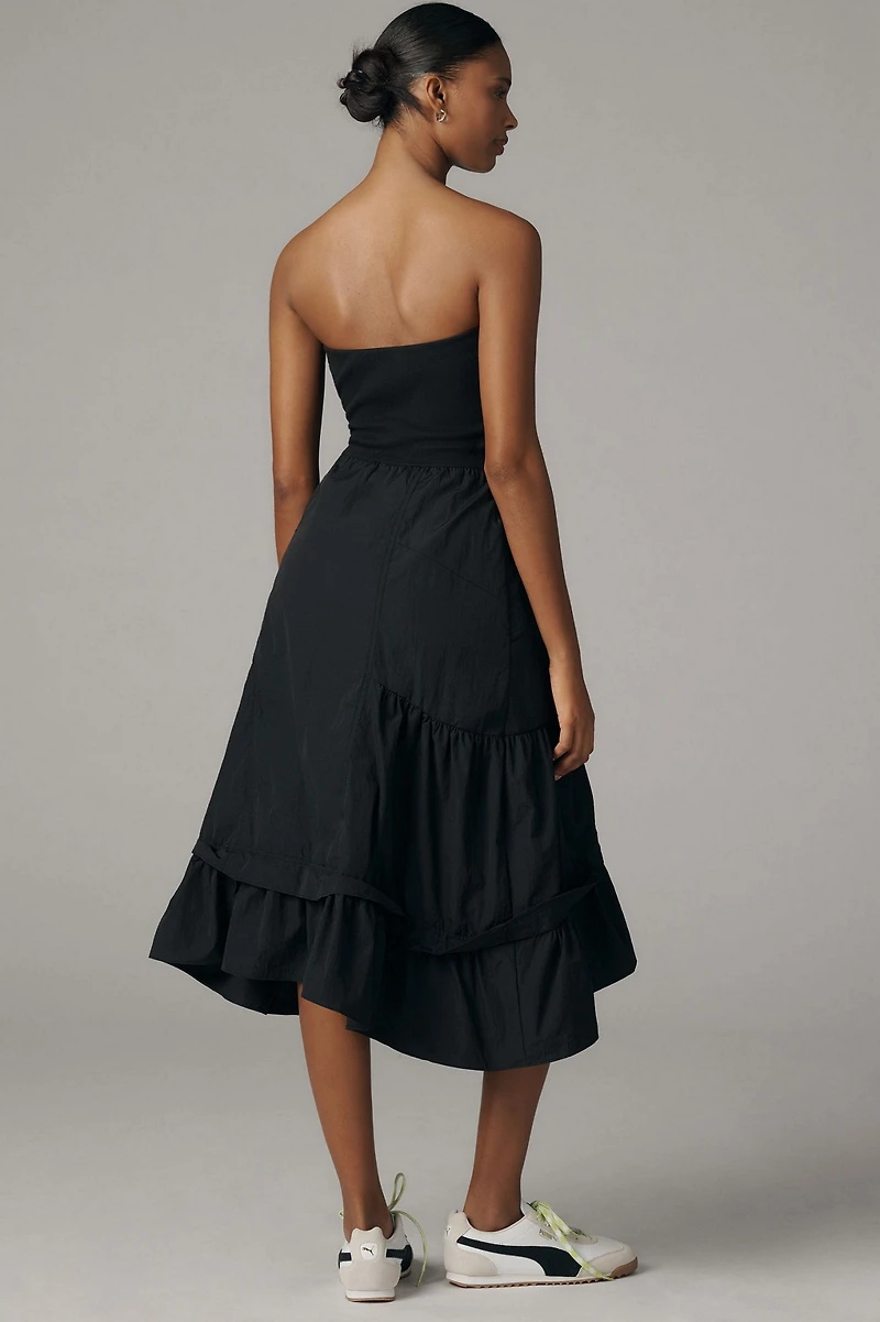 Daily Practice by Anthropologie Strapless Drop-Waist Tiered Dress