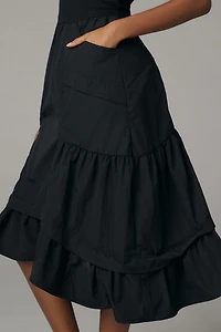 Daily Practice by Anthropologie Strapless Drop-Waist Tiered Dress