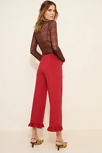 Maeve The Colette Ruffle-Hem Wide-Leg Pants
