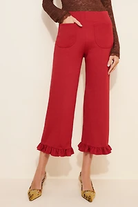 Maeve The Colette Ruffle-Hem Wide-Leg Pants