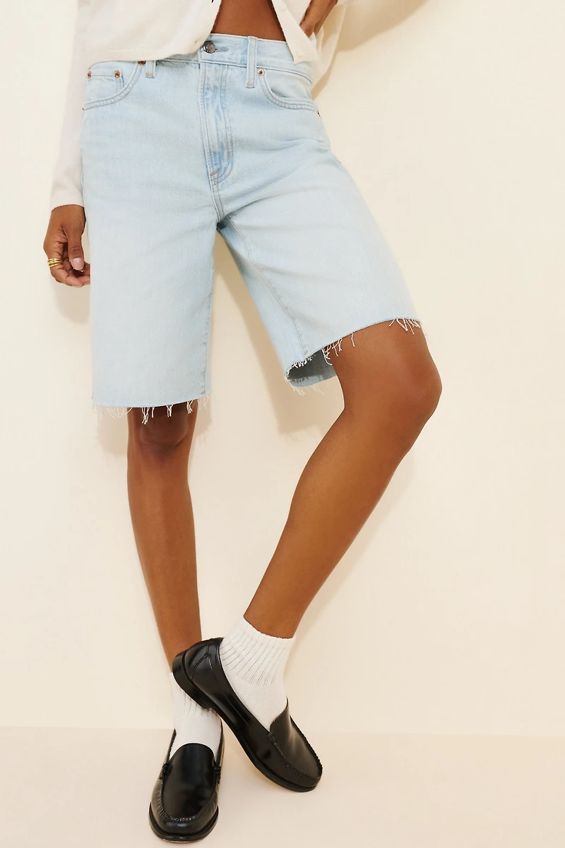 Pistola Relaxed Straight Cut Off Denim Shorts