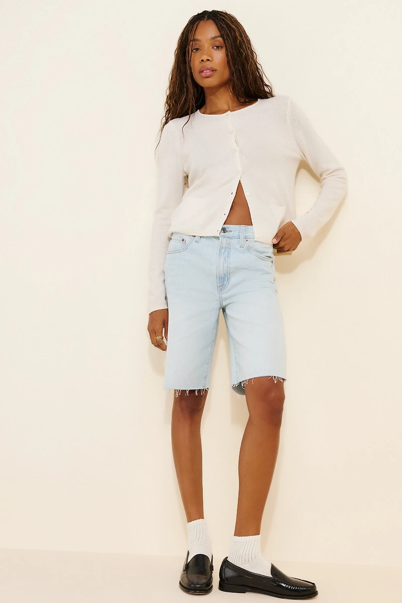 Pistola Relaxed Straight Cut Off Denim Shorts