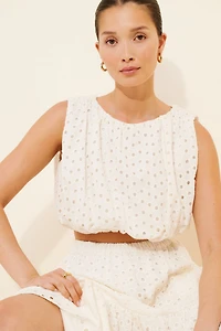 ASTR the Label Nalley Eyelet Crop Top