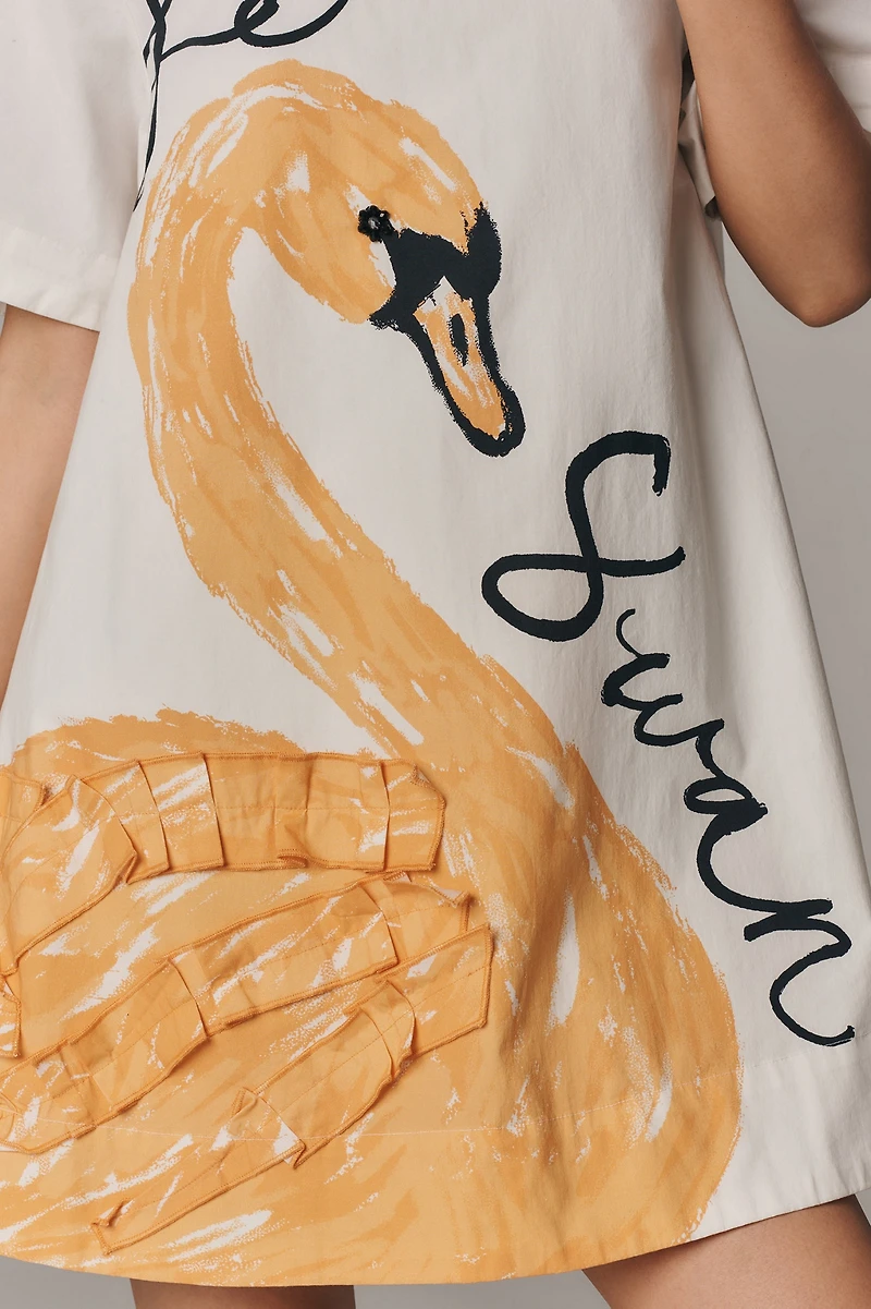 Maeve The Emmy Short-Sleeve Swing Mini Dress: Graphic Edition