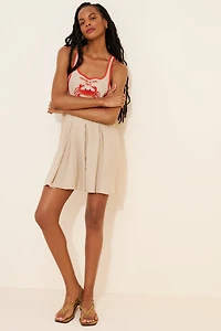 Celandine Crab Shack Bib Linen Blend Mini Dress