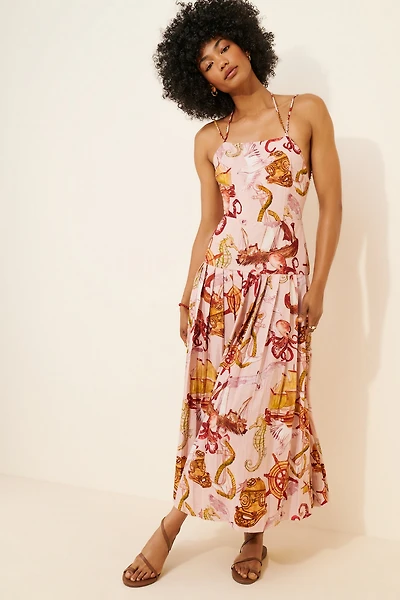 FARM Rio Nautical Wonder Strappy Maxi Dress