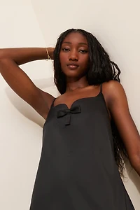 Maeve Sleeveless Bow-Neck Shift Mini Dress