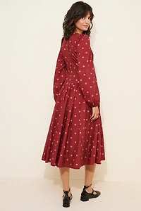 Hutch Drop-Waist Long Sleeve Midi Dress