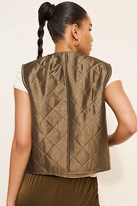 See U Soon Satin Quilted Vest