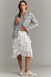Tiered Lace Midi Skirt