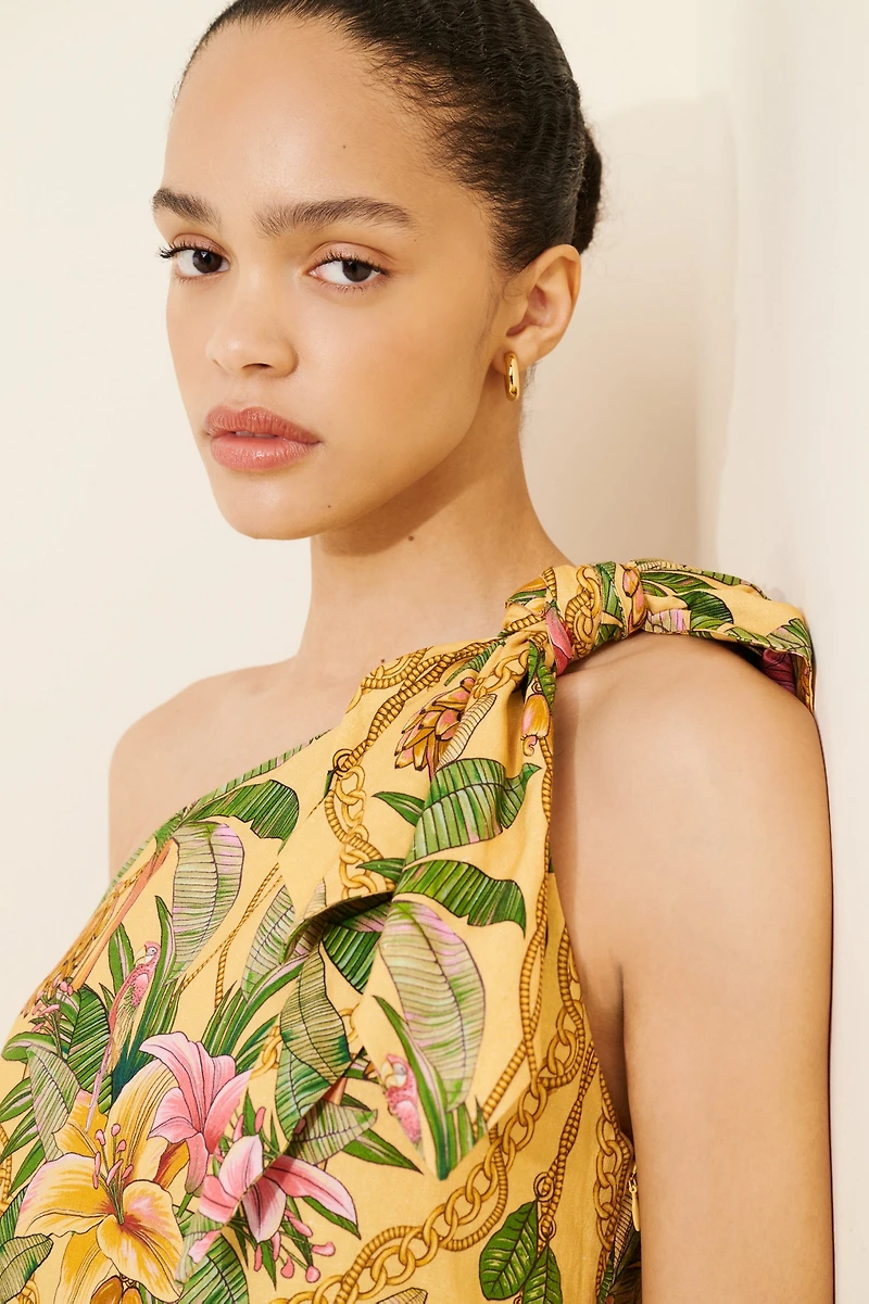 FARM Rio Tropical Paradise One Shoulder Maxi Dress