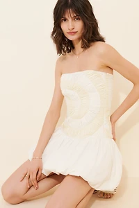 Let Me Be Strapless Swirl Mini Dress