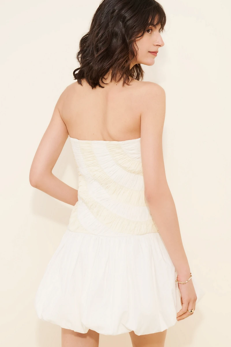 Let Me Be Strapless Swirl Mini Dress