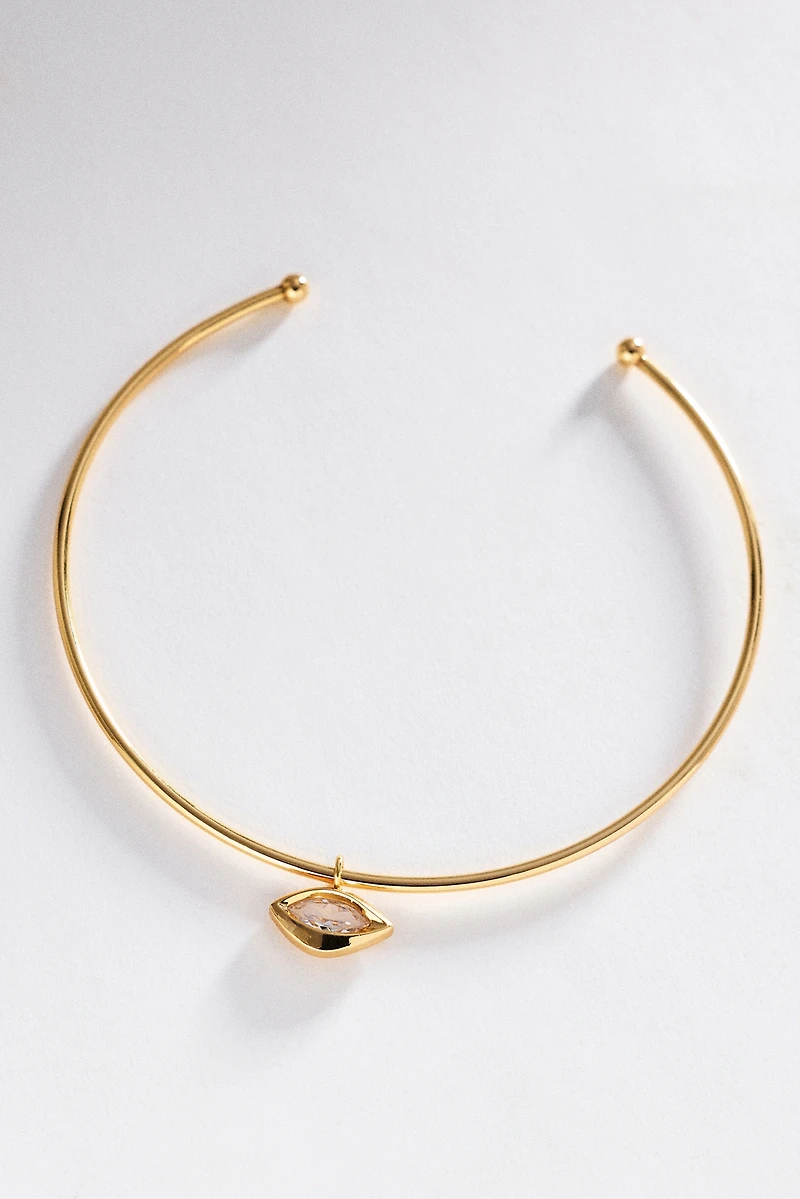 East West Bezel-Set Crystal Necklace