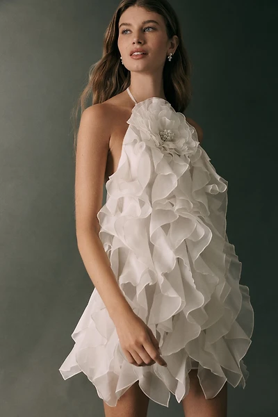 Retrofete Arina 100% Silk Ruffled Mini Dress