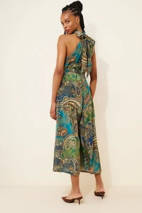 Ollari Paisley Halter Jumpsuit