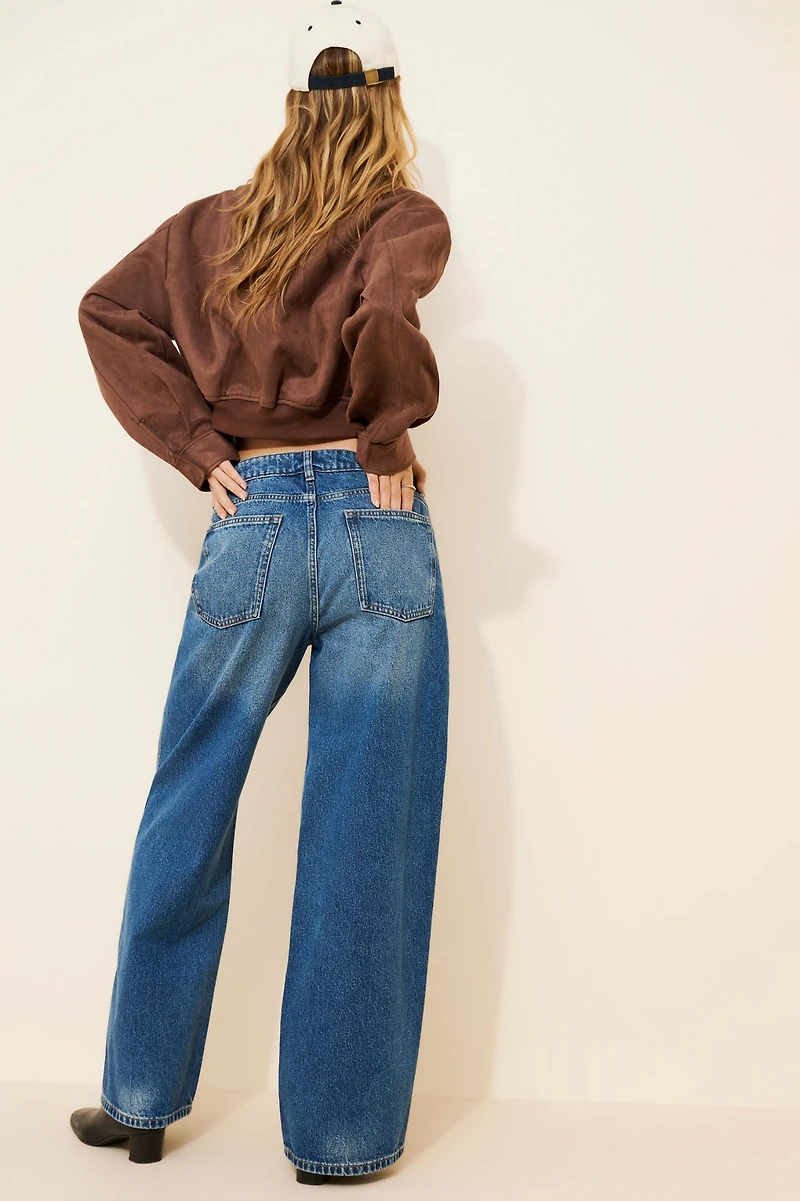 Warp + Weft Low Slung Wide Leg Jeans