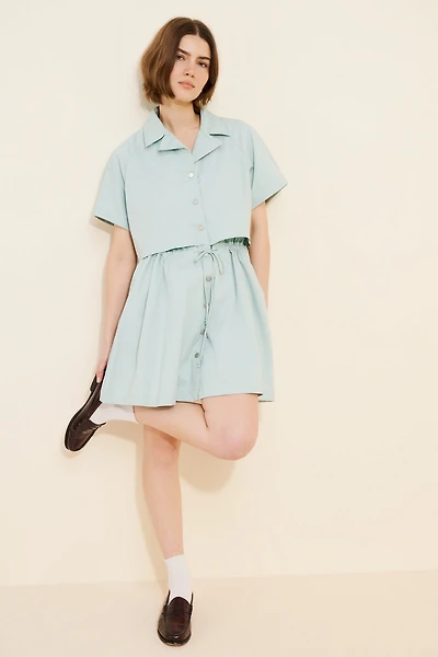 Exquise Short-Sleeve Twofer Mini Dress