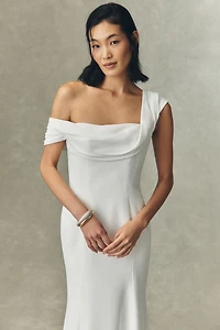 Jenny by Yoo Suri Off-Shoulder Crepe Wedding Gown