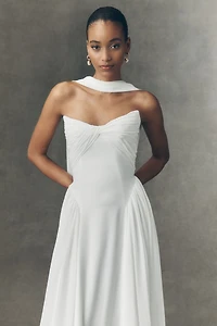 Jenny by Yoo Shiloh Strapless Chiffon Wedding Gown