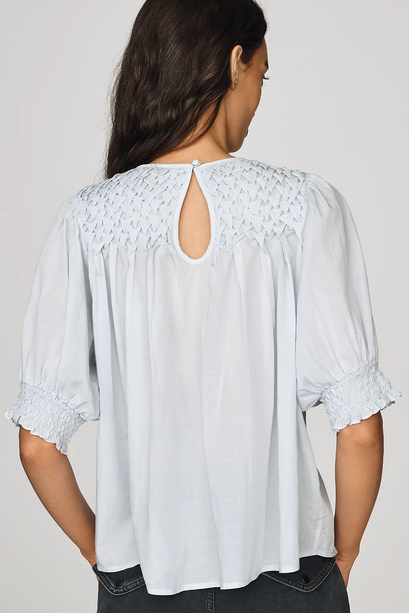 By Anthropologie Smocked Swing Blouse