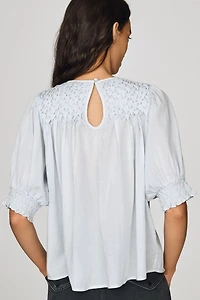 By Anthropologie Smocked Swing Blouse