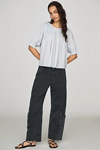 By Anthropologie Smocked Swing Blouse