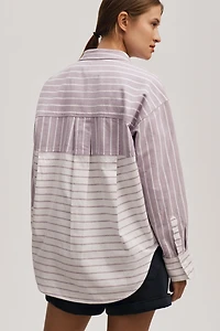 Maeve Long-Sleeve Oxford Mixed Stripe Buttondown Shirt